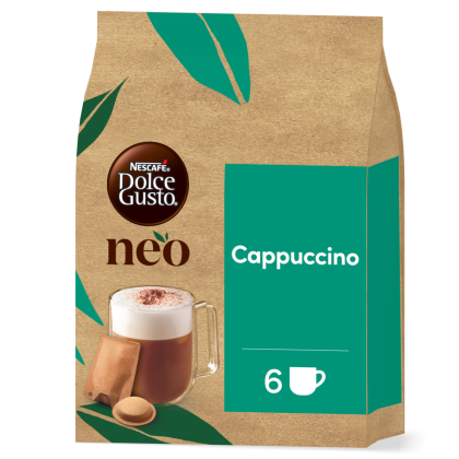 verpakking met Neo cappuccinopads en sachets