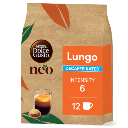 verpakking NEO Lungo Decaf koffiepads