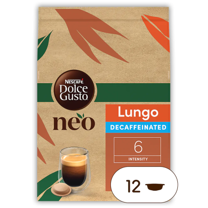 verpakking NEO Lungo Decaf koffiepads