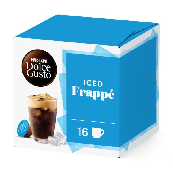 pack of iced frappé capsules front view