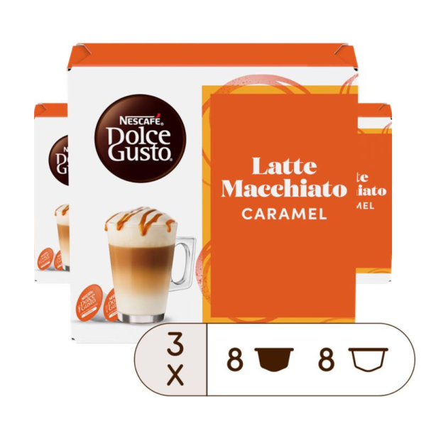 Voordeelverpakking Caramel Latte Macchiato 3x16 Capsules