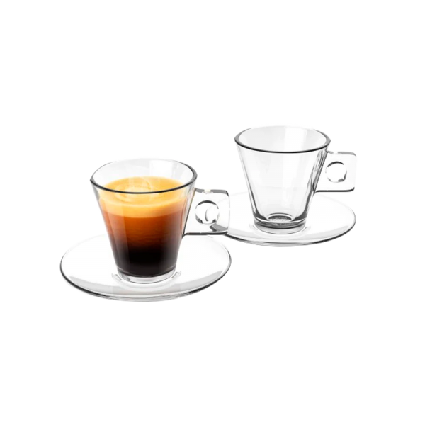 2 DOORZICHTIGE ESPRESSO TASSEN