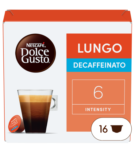 Doos van 16 NESCAFÉ Dolce Gusto Lungo Decaffeinato 16 Capsules capsules