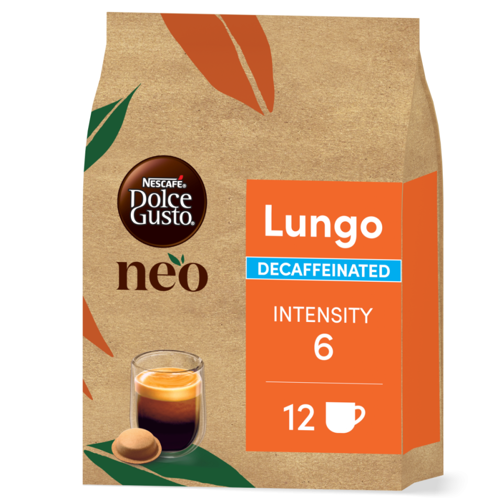 verpakking NEO Lungo Decaf koffiepads
