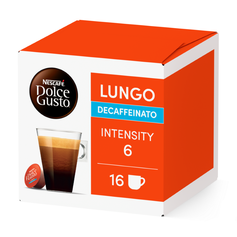 Doos van 16 NESCAFÉ Dolce Gusto Lungo Decaffeinato 16 Capsules capsules
