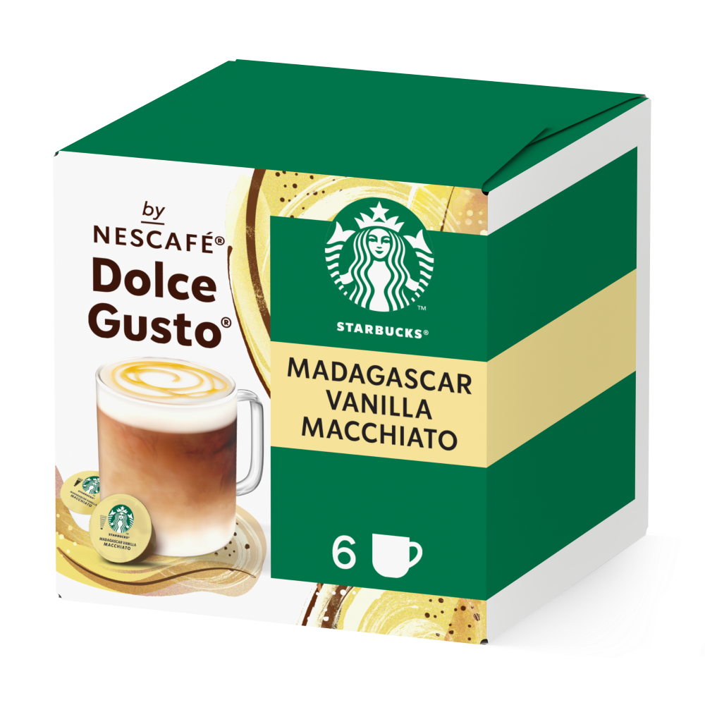 Boîte de 12 capsules Starbucks® Madagascar Vanilla Macchiato 12 Capsules NESCAFÉ Dolce Gusto