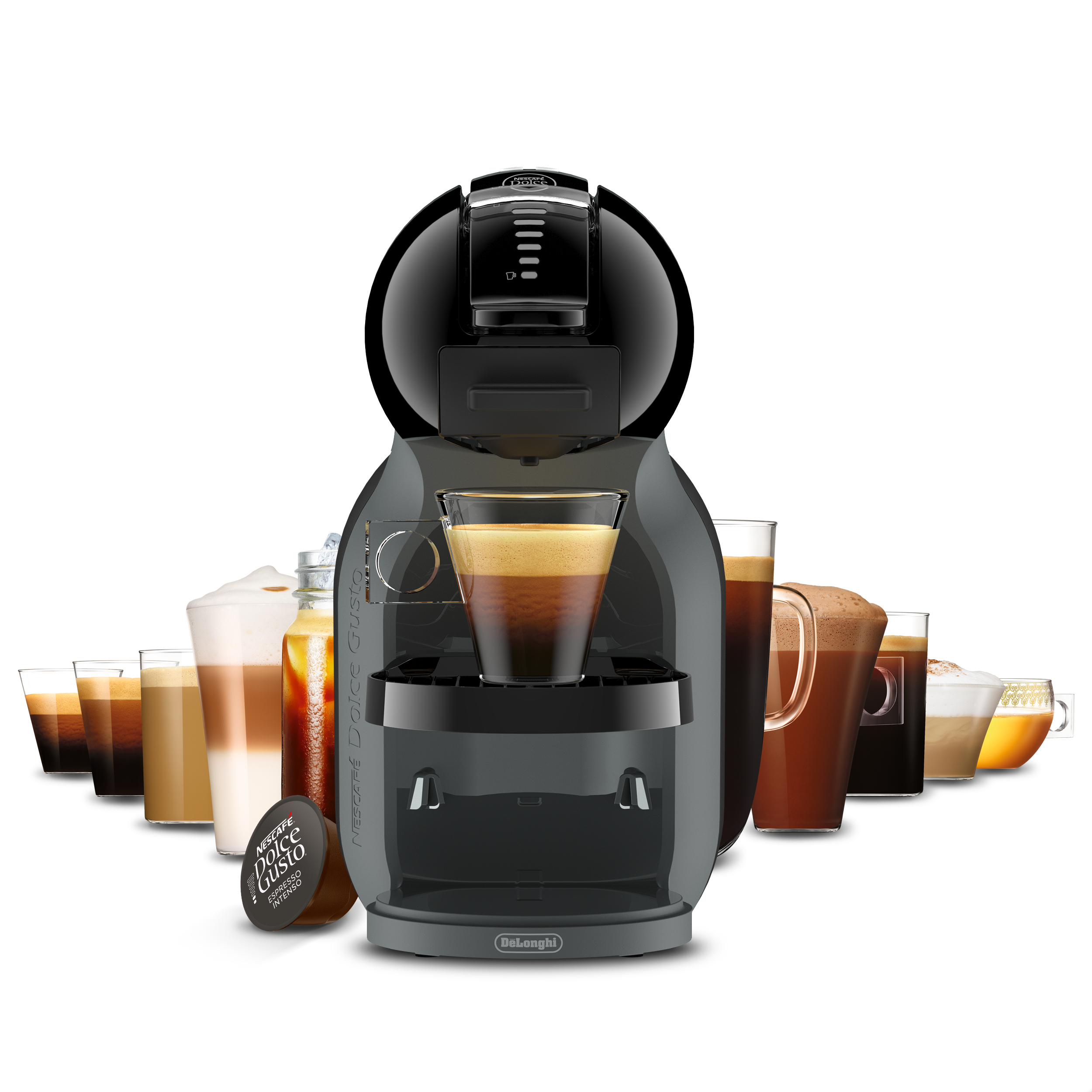 Machine &agrave; caf&eacute; Mini Me 2 avec un latte, un espresso et trois capsules