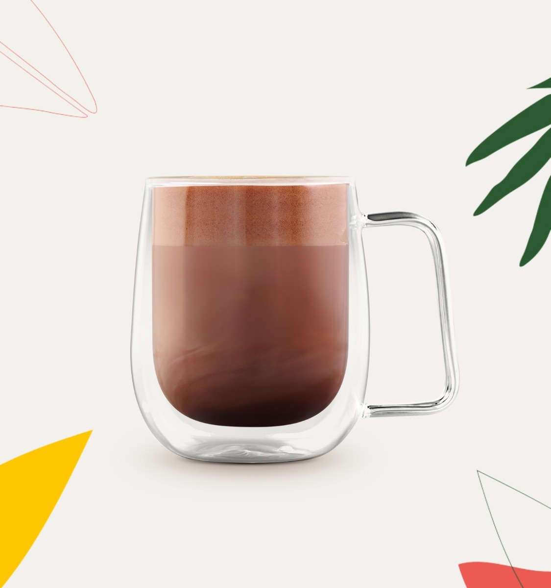 persoon die een koffieboonscheut plant naast een thuiscomposteerbare pad.