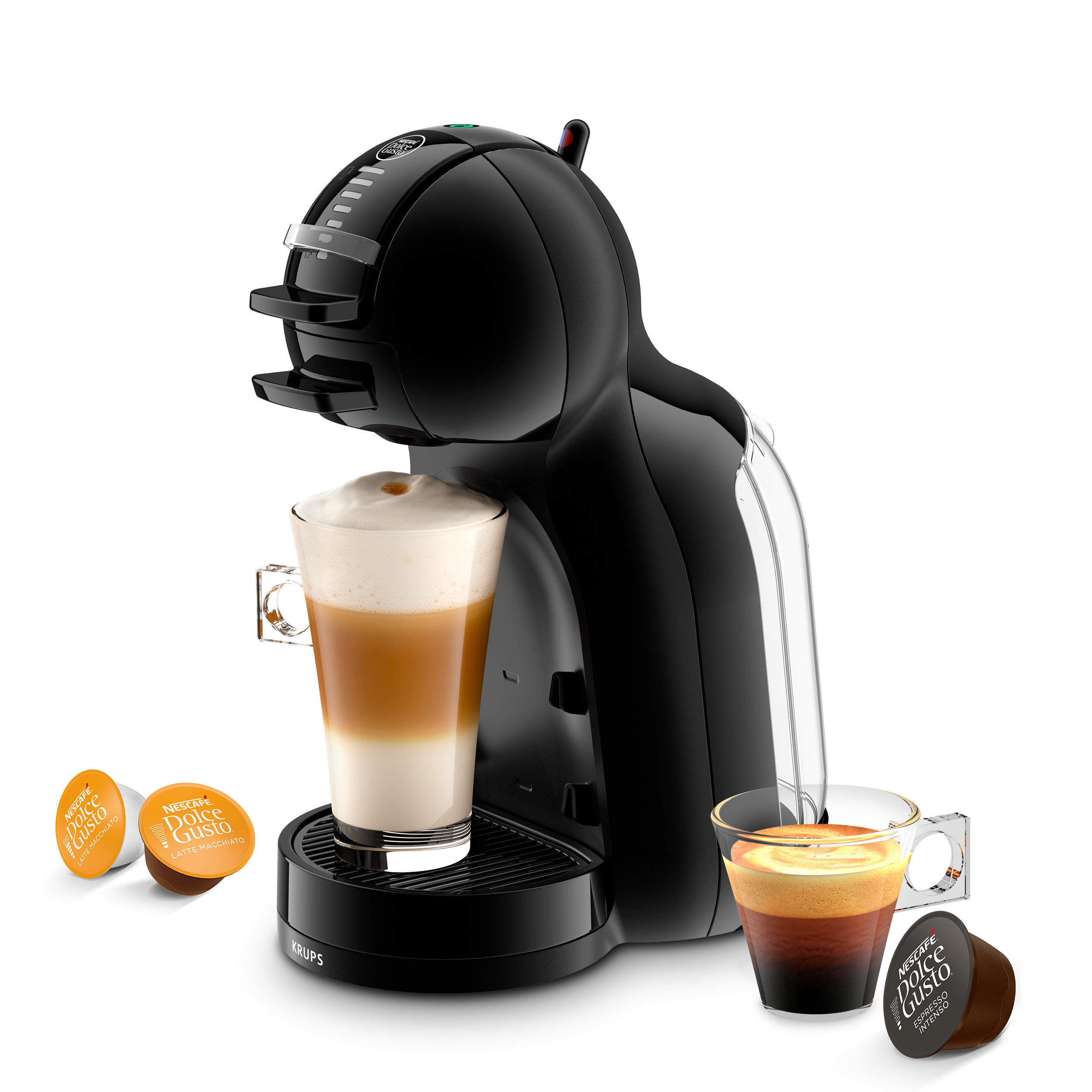 Machine &agrave; caf&eacute; Mini Me 2 avec un latte, un espresso et trois capsules