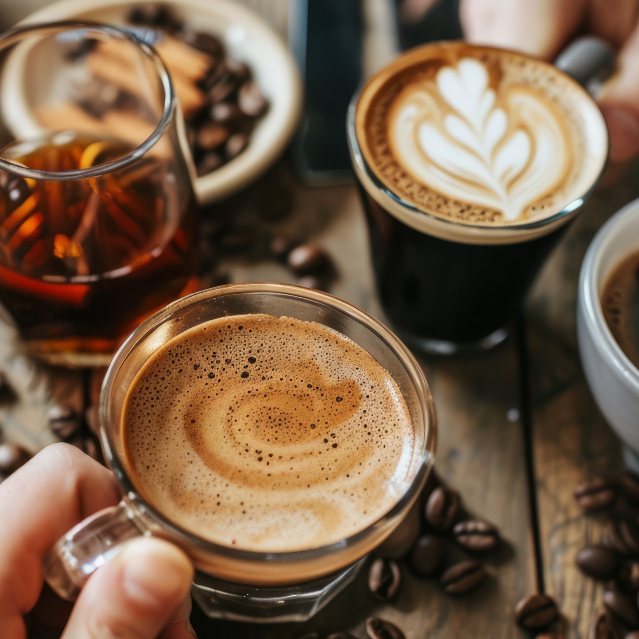 un verre de flat white