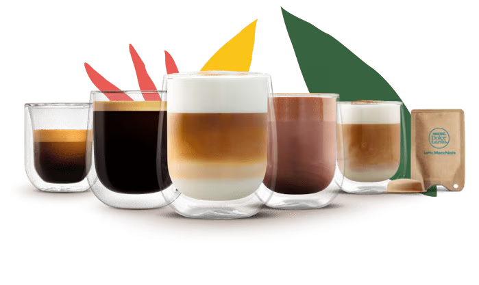 Tasses, une capsule et un sachet NEO